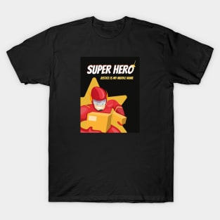 Red Superhero with Justice T-Shirt